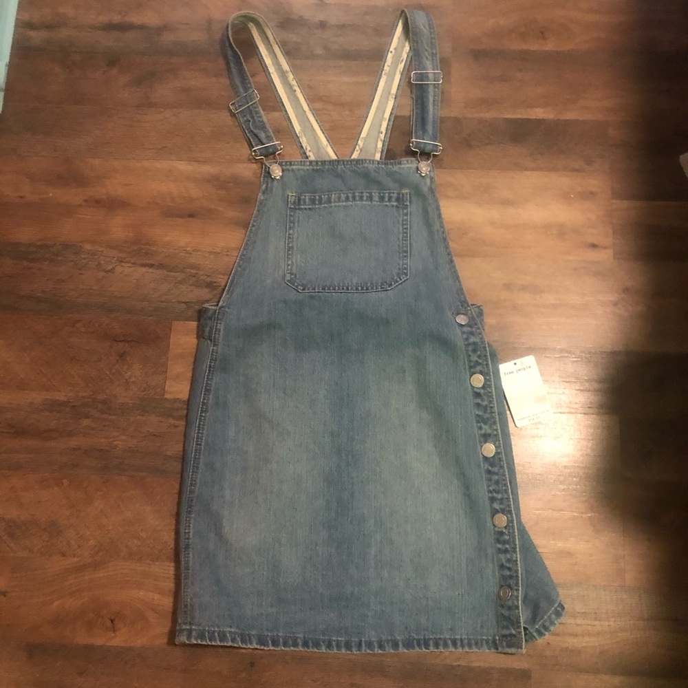 Free People Louise Denim Overall Skirt Dress